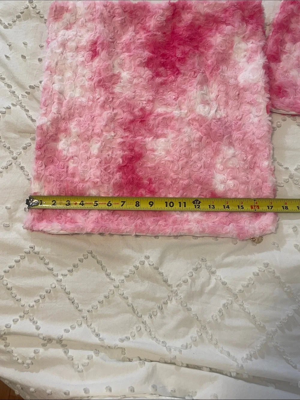 Pink Tie-Dye Faux Fur Accent Pillow Covers - Set of 2 nwt